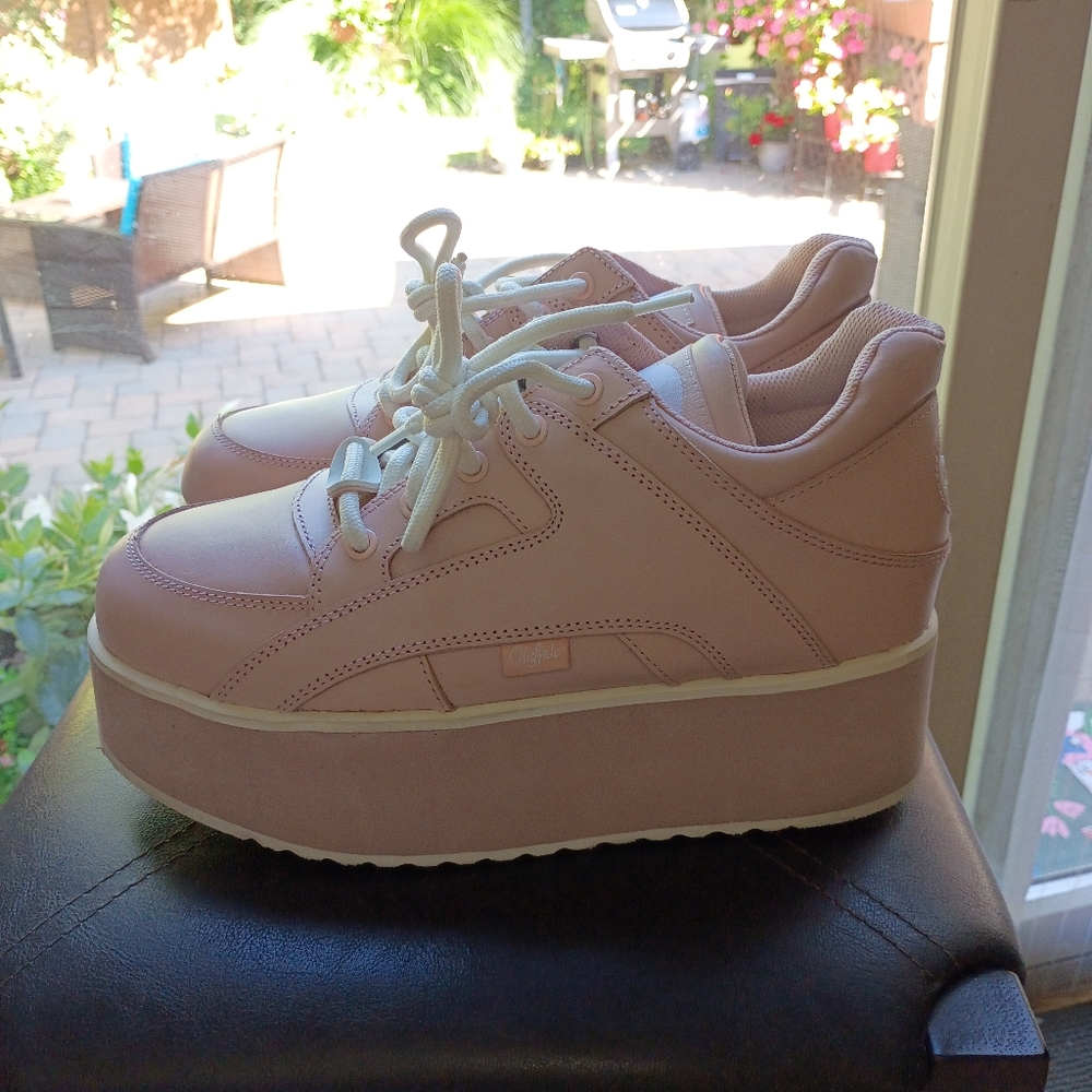 NWT.Buffalo London Towers High 🩷 Leather Platform Sneakers.Size 41 - Picture 3 of 12